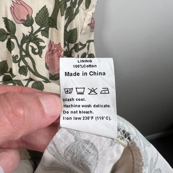 Linen Vibes Midi Shirt Dress Medium Vintage Floral Retro Button Front Garden - Picture 15 of 15